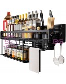 Стенен органайзер за кухня 2 етажа поставка за прибори подправки